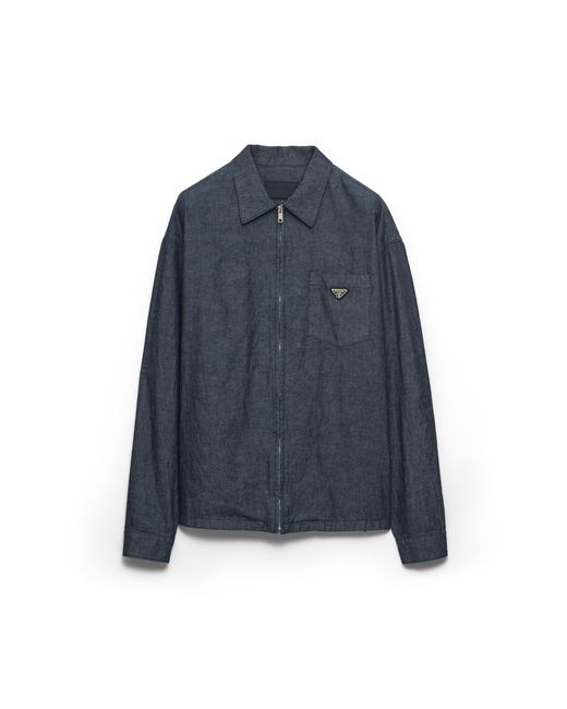 Prada Blue Chambray Shirt for men