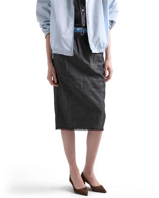 Jupe En Chambray, Femme, Taille Prada en coloris Black
