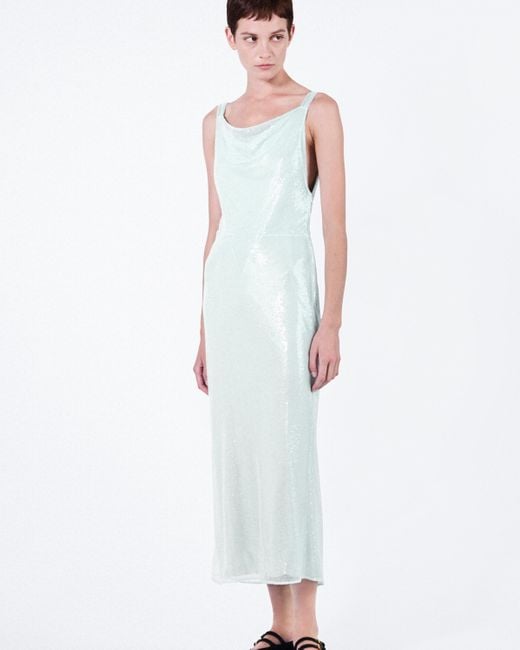 Prada Green Sequined Tulle Dress