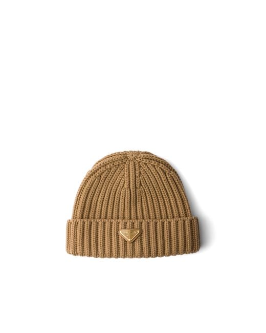 Prada Brown Wool Beanie