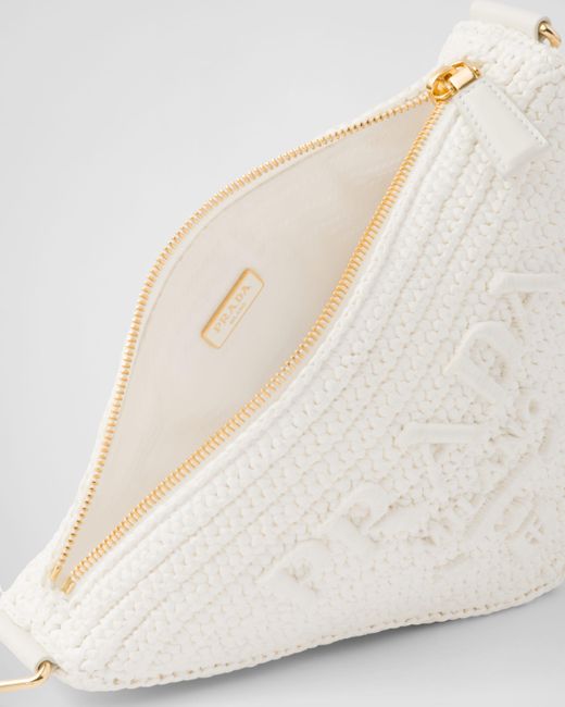 Prada White Triangle Crochet Shoulder Bag