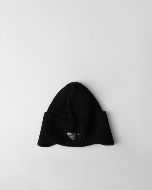 Berretto Con Logo di Prada in Black da Uomo