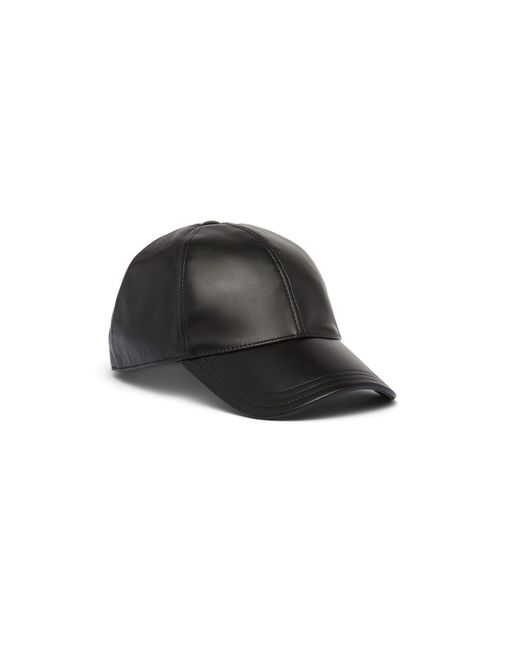 Prada Black Nappa Leather Baseball Cap for men