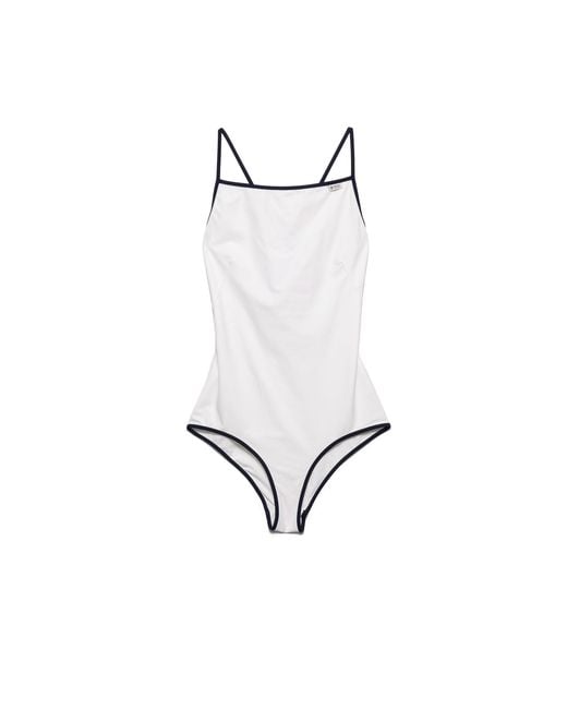 Prada White One-Piece Jersey Swimsuit