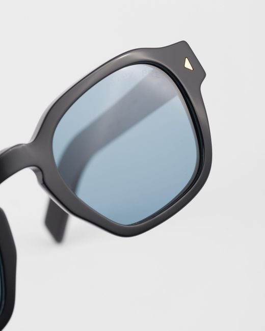 Prada Blue Sunglasses With Iconic Metal Plaque for men