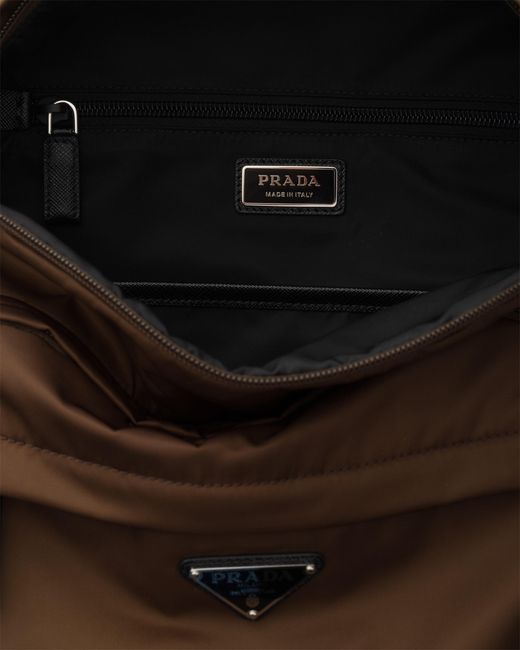 Prada Brown Re-Nylon And Saffiano Leather Backpack for men