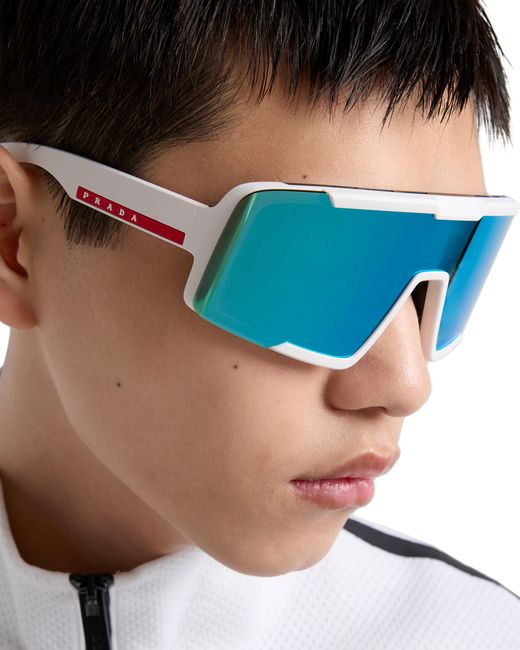 Prada Blue Linea Rossa Active Sunglasses for men