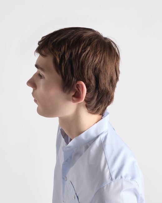 Prada Blue Cotton Shirt for men