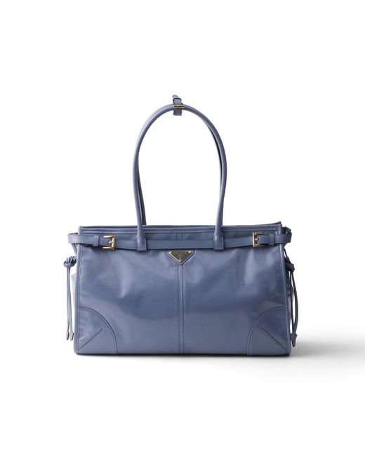 Prada Blue Bonnie Large Leather Handbag, Aviation