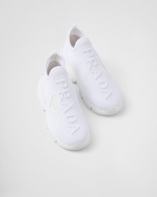 Prada White Knit Sock Sneakers