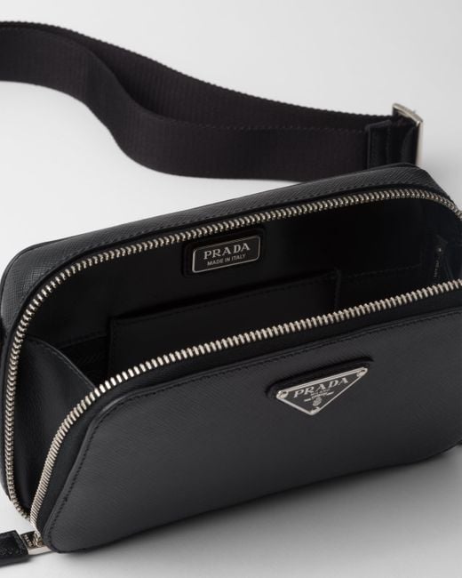 Prada Black Brique Saffiano Leather Bag for men