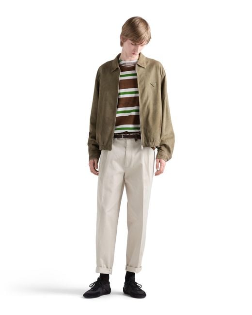 Prada White Cotton Pants for men