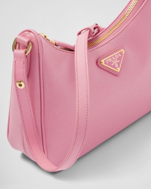 Prada Pink Re-edition Saffiano Leather Mini Bag