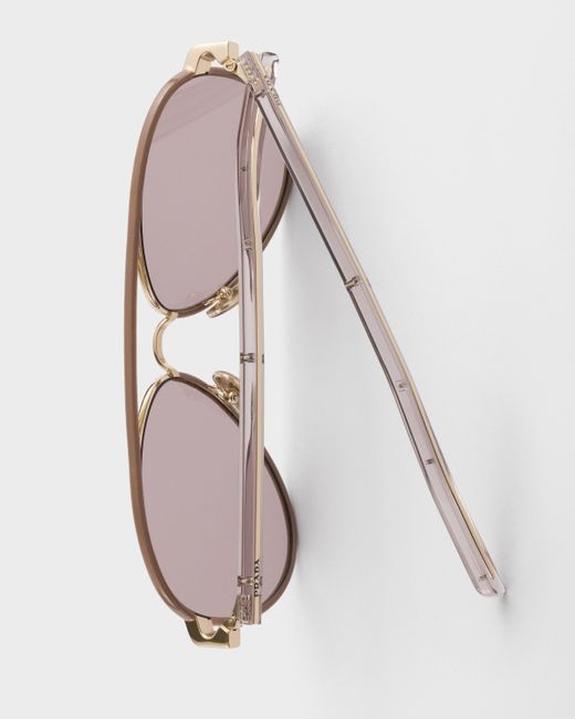 Prada Pink Sunglasses With The Iconic Metal Plaque