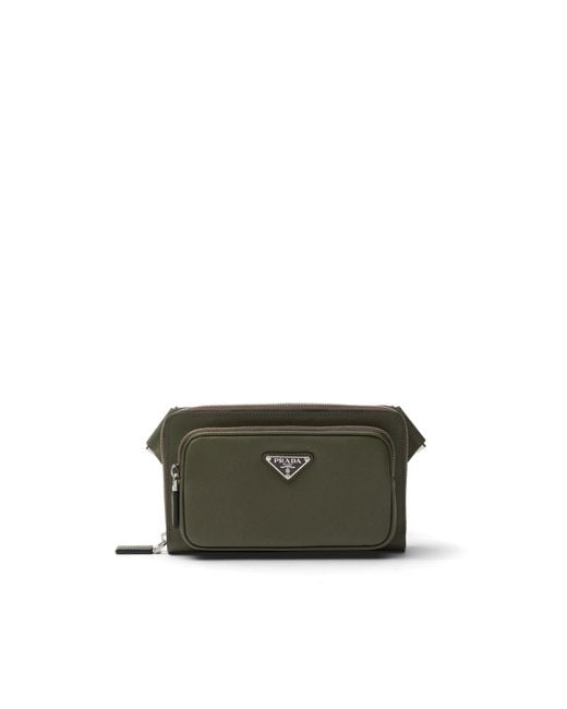 Prada Green Saffiano Leather Belt Bag for men