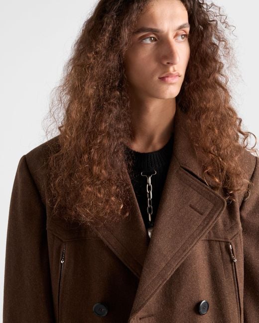 Soprabito Doppiopetto di Prada in Brown da Uomo