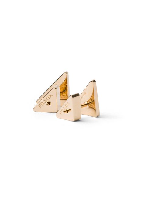 Prada White Enameled Metal Earrings