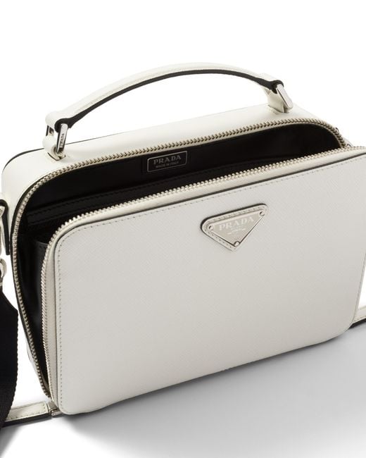 Prada White Medium Brique Shoulder Bag for men