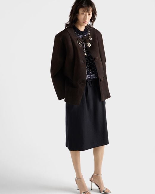 Prada Black Bonded Suede Jacket