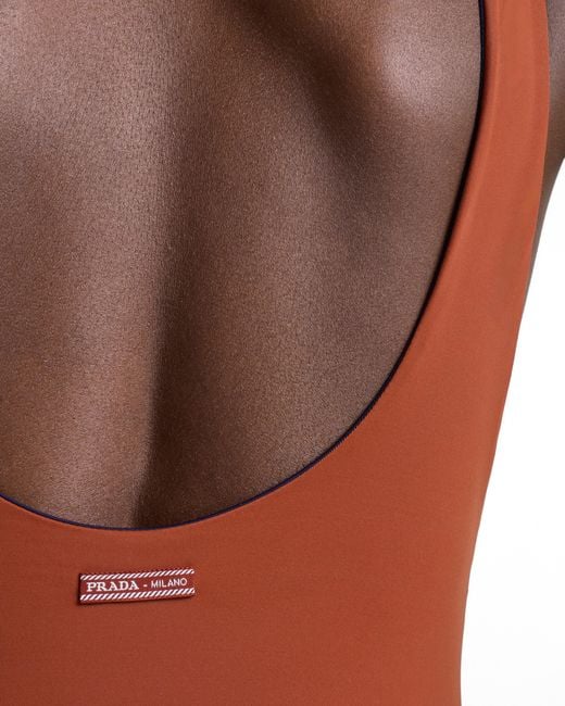 Prada Blue One-Piece Jersey Swimsuit
