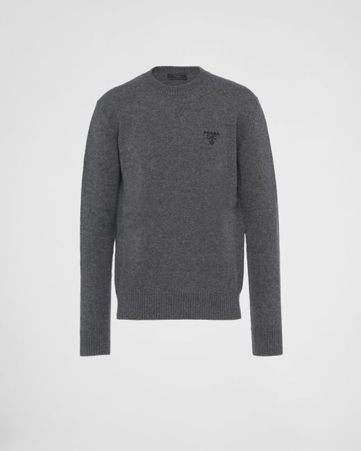 Prada Gray Cashmere Sweater for men
