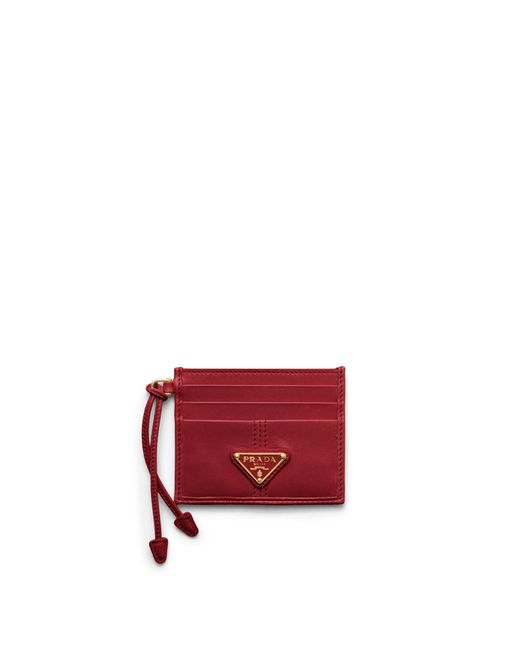 Prada Red Leather Card Holder