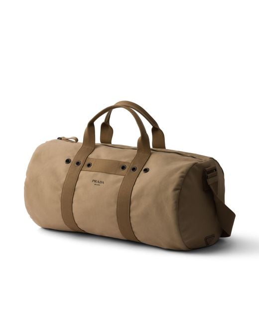 Prada Brown Canvas Duffel Bag for men