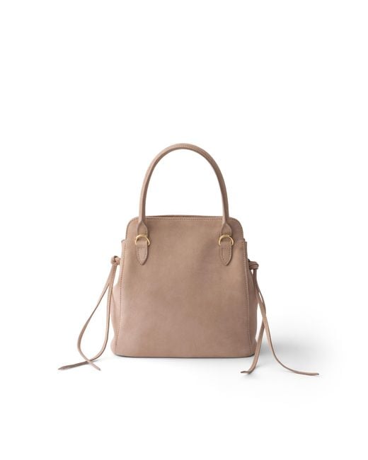 Prada Natural Carry Mini Suede Handbag