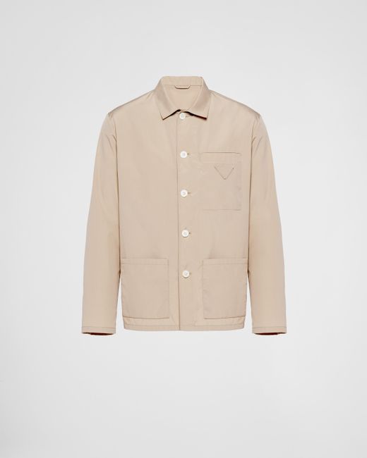 Prada Natural Single-Breasted Cotton Jacket for men