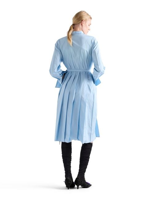 Prada Blue Cotton Poplin Dress