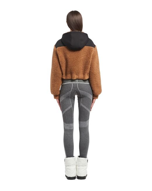 Prada Natural Cropped Double Fleece Jacket