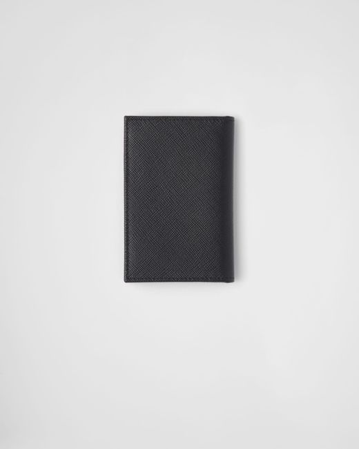 Prada White Saffiano Leather Card Holder for men