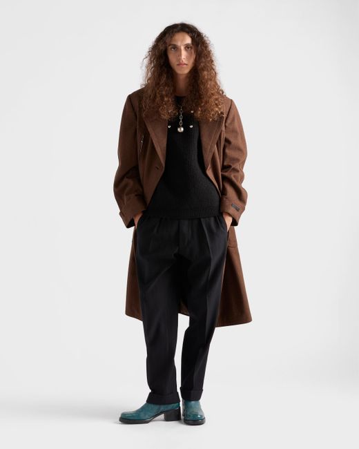 Pull À Col Rond En Laine Avec Pendentif Prada pour homme en coloris Black