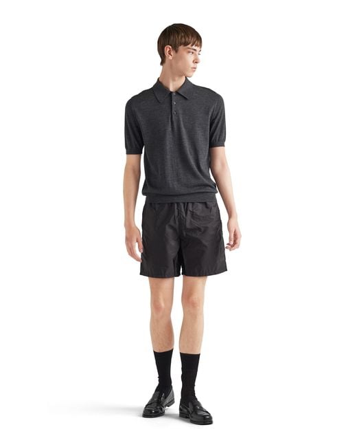 Prada Black Nylon Swim Shorts for men