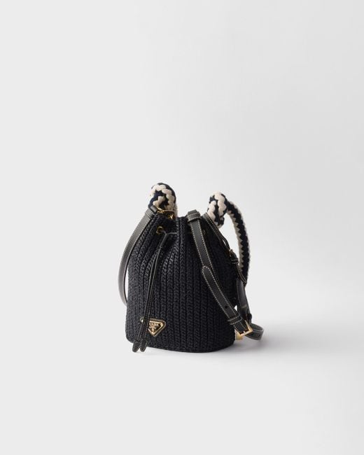 Prada White Crochet Mini Bucket Bag