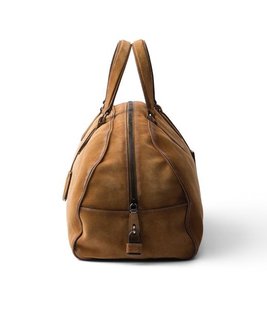 Prada Brown Suede Duffle Bag