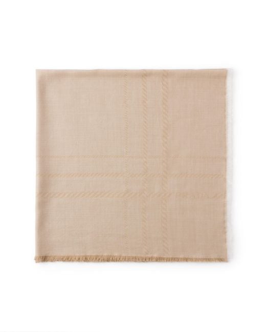Prada Natural Wool And Silk Square Maxi Scarf for men
