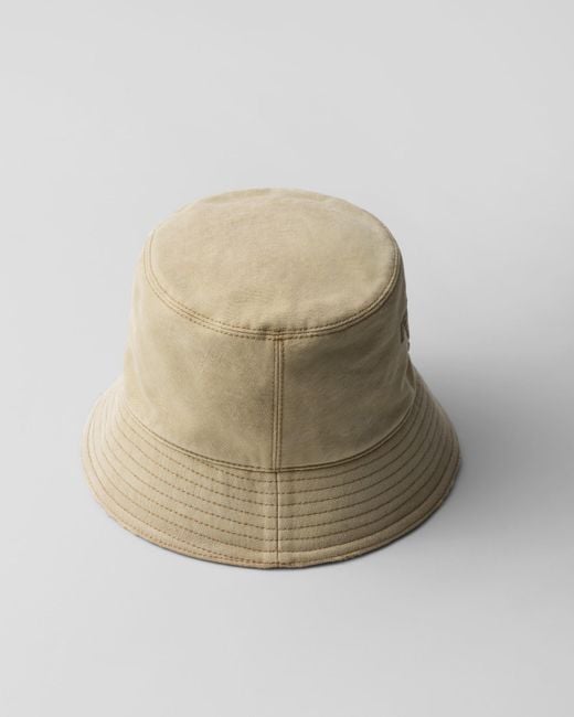 Prada Natural Canvas Bucket Hat