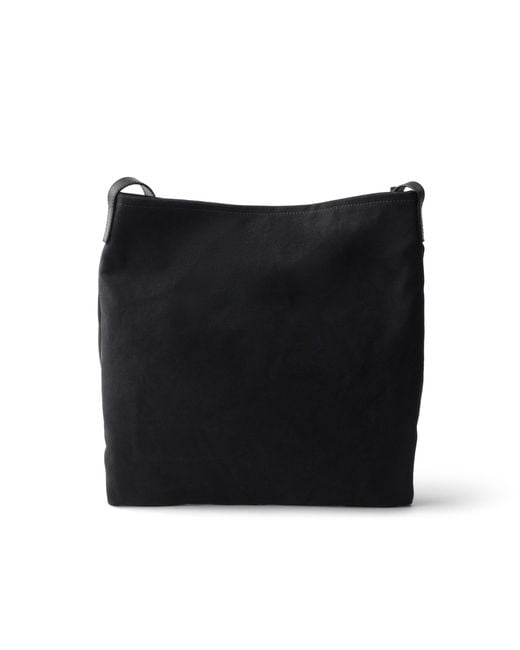 Prada Black Route Canvas And Leather Shoulder Bag for men
