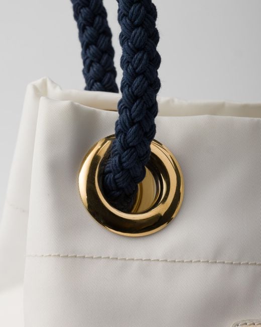 Prada Mariner Re-Nylon Small Bucket Bag in White | Lyst