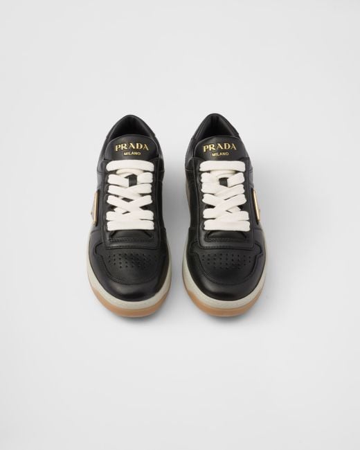 Prada Black Downtown Leather Low-top Sneakers