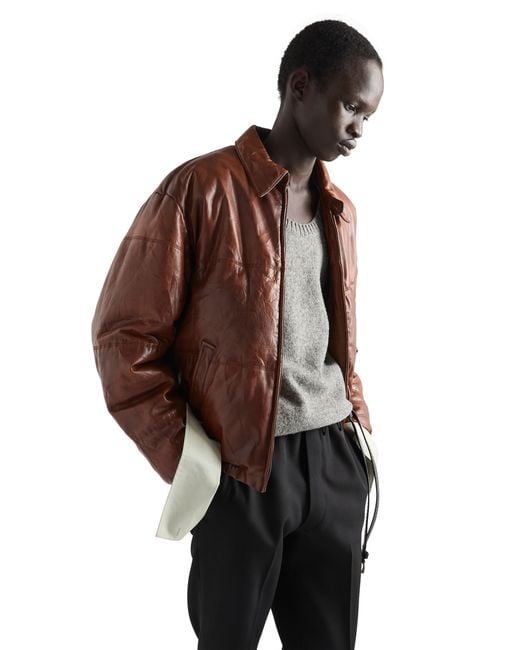 Prada Brown Nappa Leather Jacket for men