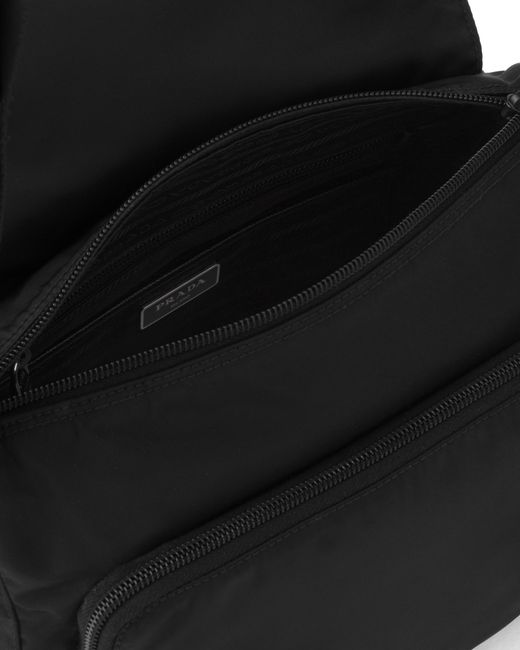 Prada Black Re-Nylon Triangle Logo-Plaque Shoulder Bag