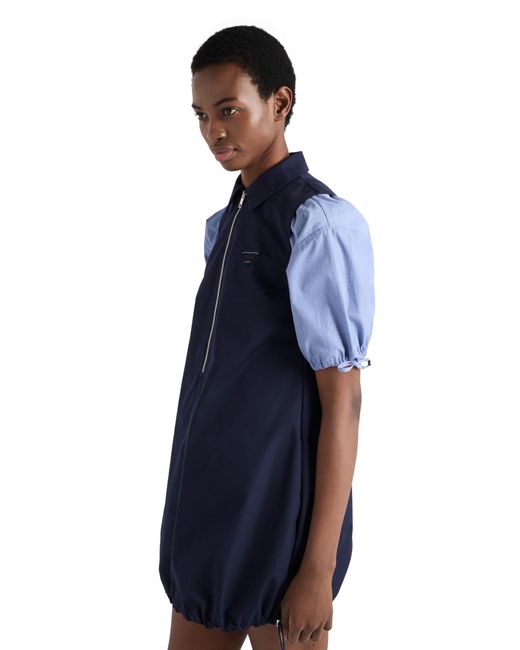 Prada Blue Poplin Mini-Dress