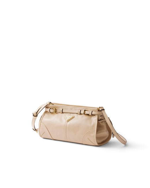 Prada Natural Bonnie Small Leather Shoulder Bag