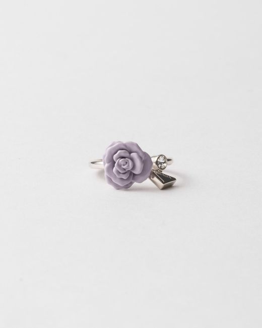 Prada Pink Enamelled Metal Ring