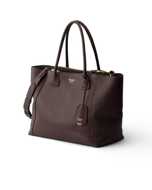 Prada Brown Large Leather Tote Bag