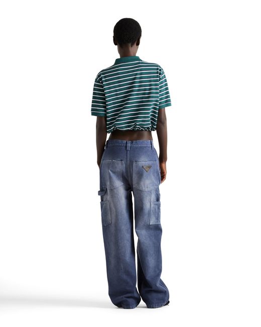 Prada Blue Canvas Cargo Pants