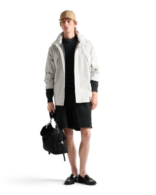 Prada White Technical Fabric Jacket, Chalk for men