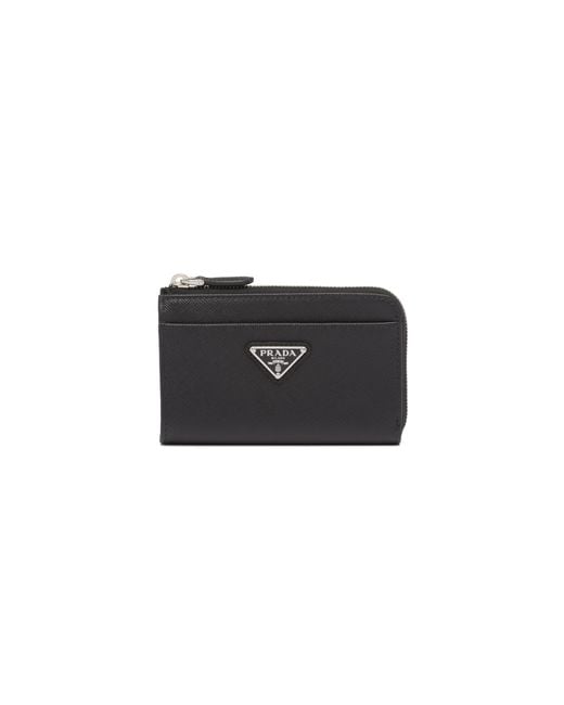 Prada Black Saffiano Leather Keychain